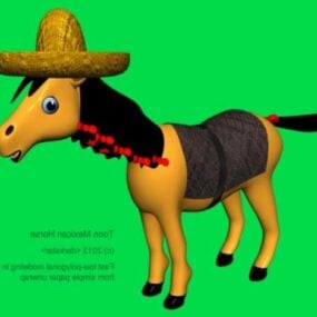 Model kartun Kuda Meksiko 3d