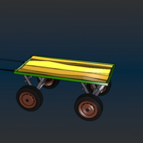 Vieux chariot à roues modèle 3D