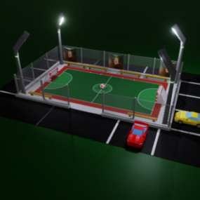 3д модель площадки для уличного футбола