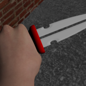Cartoon-Klinge mit Hand 3D-Modell