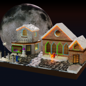 Gaming Simple City Environment 3d model