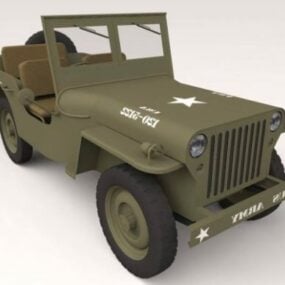 Voiture Jeep de la Seconde Guerre mondiale modèle 3D