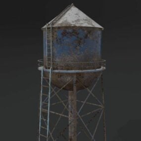 Modello 3d della torre dell'acqua abbandonata