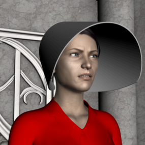 Fashion Girl With Big Hat 3d model