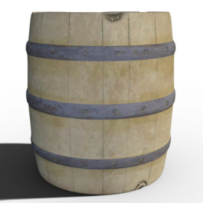 Modelo 3D de armazenamento de barril de madeira antigo