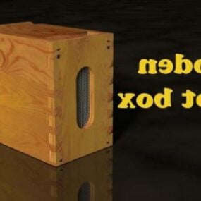 Wooden Ballot Box 3d model