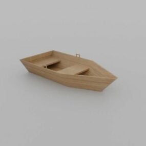 Mô hình 3d thuyền gỗ nhỏ cũ
