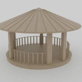 Runder Holzpavillon 3D-Modell