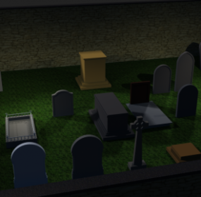 Mezarlık Sahnesinden Zombi 3d modeli