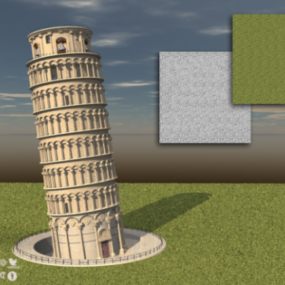 Model 3d Arsitektur Menara Pisa