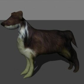 Modelo 3d de animal perro realista