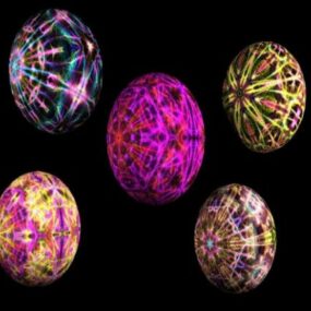 3д модель красочных пасхальных яиц