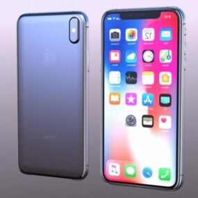 苹果Iphone X紫色3d模型