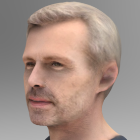 Aged Man Head Character 3d model