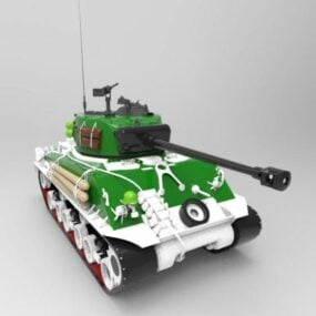 Modelo 3d del tanque Sherman del ejército estadounidense
