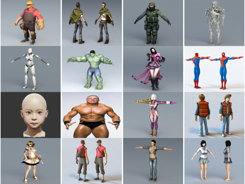 Top 20 gratis Obj Modelos de personajes 3D 2022 – Semana 27