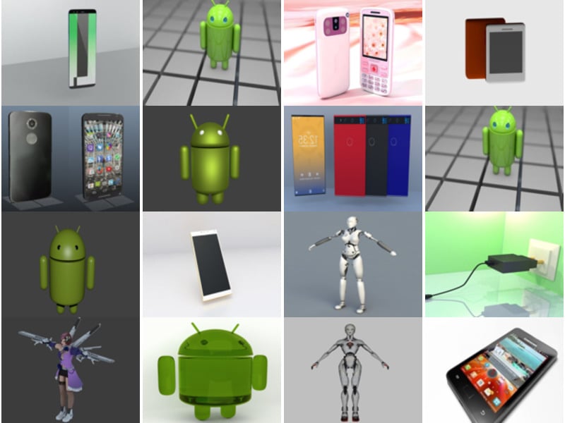 أعلى 16 Obj موديلات Android ثلاثية الأبعاد أحدث 3