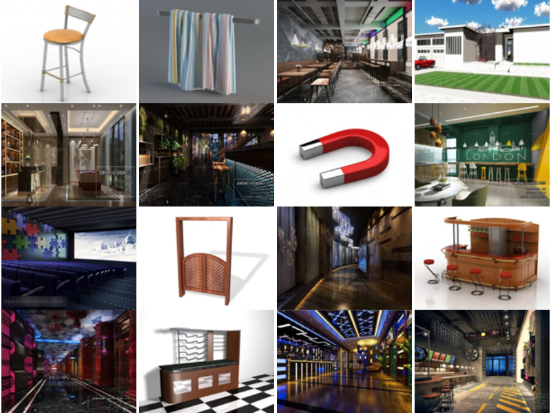 Top 28 Bar 3D-modeller til design Mest populære 2022