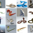 28 самых просматриваемых 3D-моделей змей в 2022 году