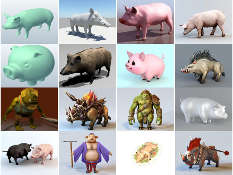 Najlepsze 32 modele świń 3D za darmo Najpopularniejsze 2022