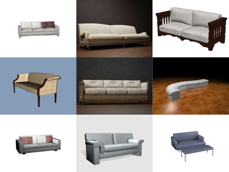 Top 10 Settee Couch 3D Models for Design Newest 2022