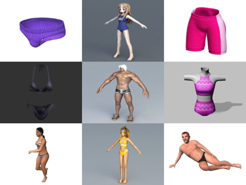Top 10 Swimwear 3D Models Latest 2022