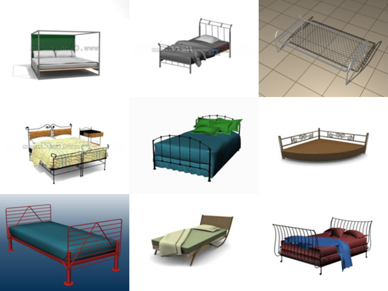 Top 11 metalowych łóżek Modele 3D Najnowsze 2022
