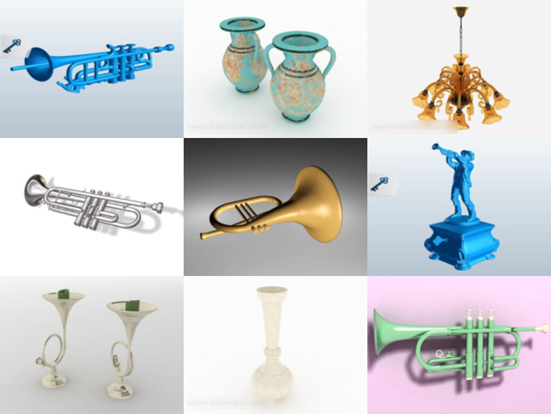 أفضل 11 نموذجًا ثلاثي الأبعاد لـ Trumpet 3D مجانًا أحدث عام 2022