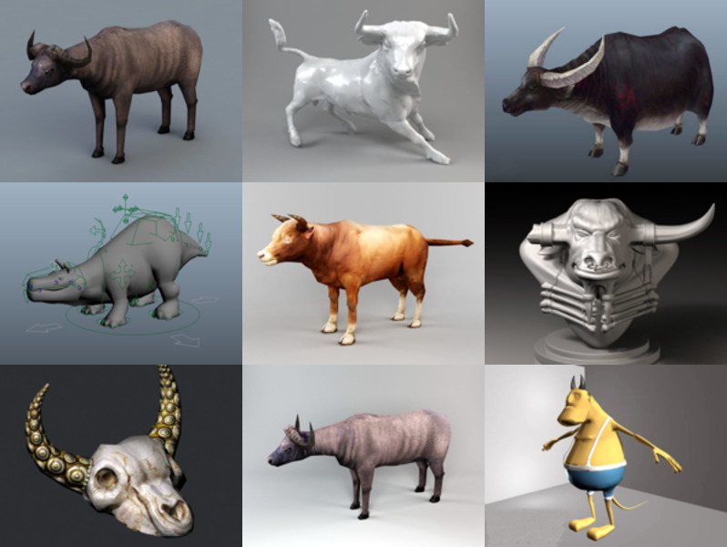 Top 12 Bulls 3D Models for Free Latest 2022