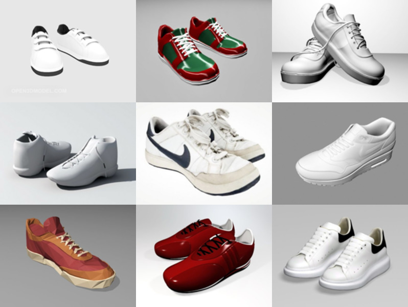 Top 12 Sneakers 3D Models for Free Newest 2022 - Open3dModel