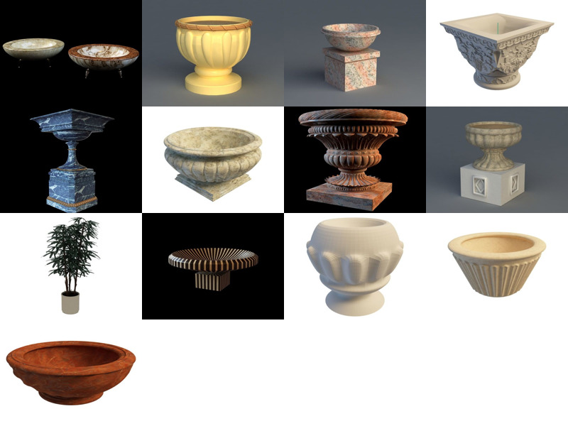 Top 13 Garden Vases 3D Models Newest 2022