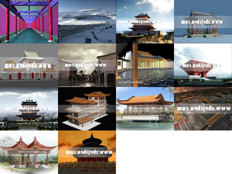 Top 14 Chinese Building 3D Models for Design Most Recent 2022