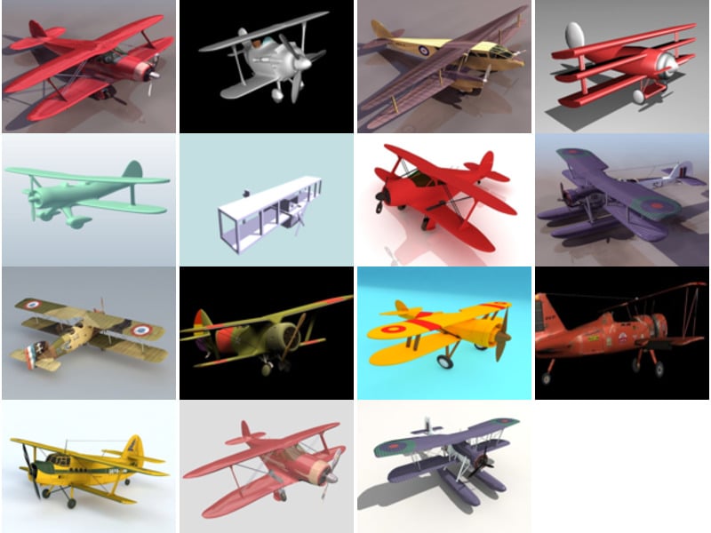 Top 15 Biplane 3D Models Latest 2022