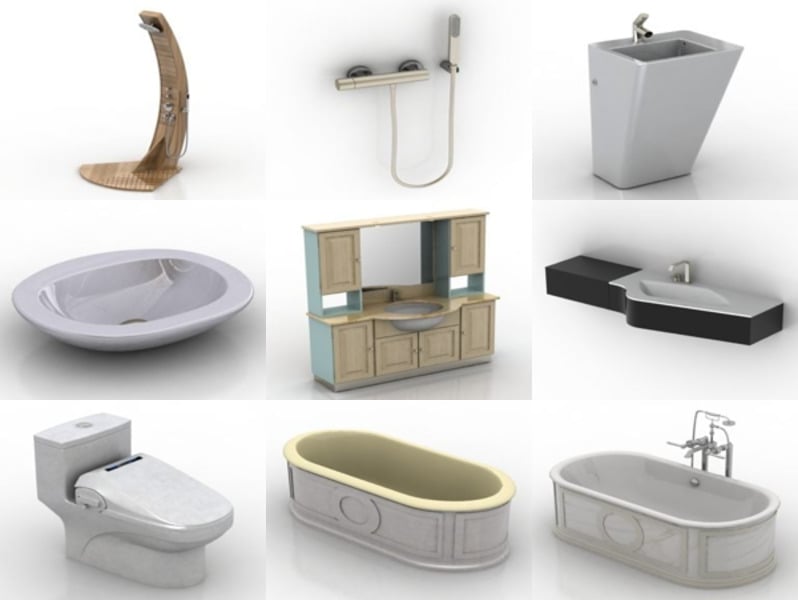 Top 9 Free 3D Bathroom Furniture Models for Free Latest 2022