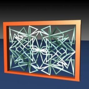Decoratief raam houten frame 3D-model