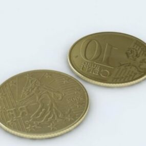 Modello 3d delle monete in euro