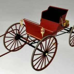 1800s Horse Carriage Cart 3d model