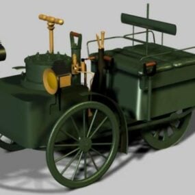 Vintage Buharlı Araba 1884 3D model