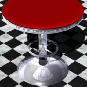 3d модель класичного розкішного хромованого столу