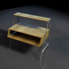 Konferenční stolek židle s květináčem 3D model