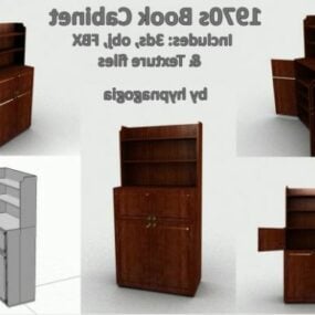 Modelo 3d de armário de madeira vintage
