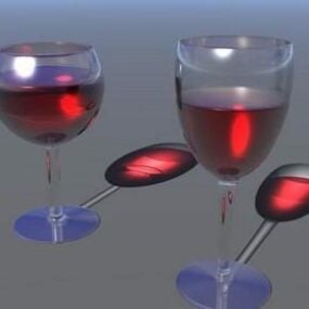 Verres à vin remplis modèle 3D