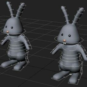 كارتون الأرنب الكامل Rigged 3d نموذج