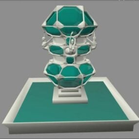 Gartenbrunnen mit Wasser 3D-Modell