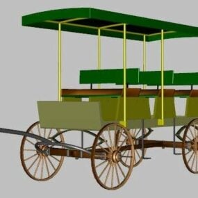 Vanha Bull Cart 3d-malli