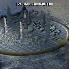 Bâtiment de la ville de la tour perdue modèle 3D