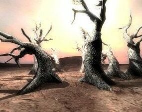 Paysage forestier d'arbres modèle 3D