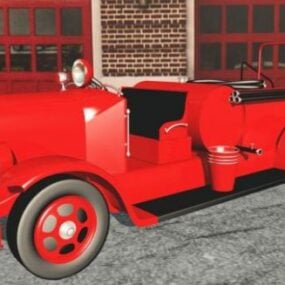 Modelo 3d clássico do carro de bombeiros
