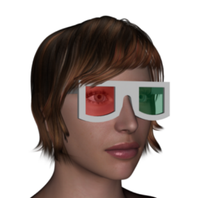 Óculos com menina modelo 3d
