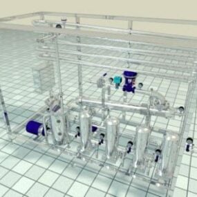 Industrielles Maschinenrohrsystem 3D-Modell
